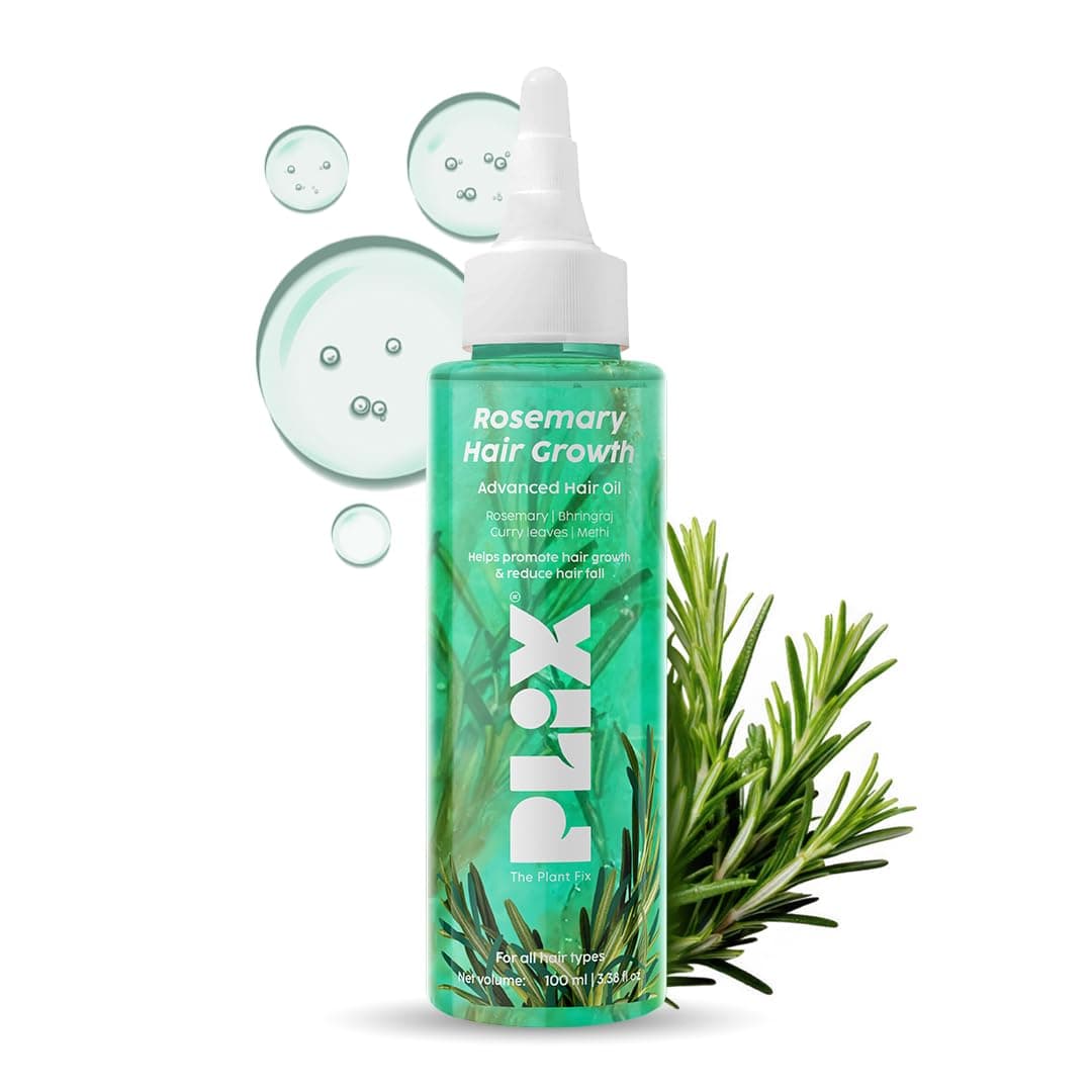 PLIX - THE - PLANT FIX Rosemary Hair Growth Advanced Hair Oil | With Rosemary & Bhringraj Extract l Reduces Hair Fall 100ml on Amazon.ae - Price Tracker