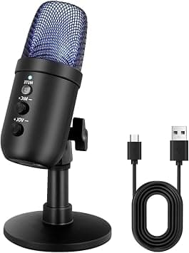 USB Gaming Microphone with RGB Light Noise Cancellation,Desktop Computer Mic,Condenser Podcast Mic for Studio Recording YouTube Streaming PC Mac PS4/5 على Amazon.ae - متتبع الأسعار