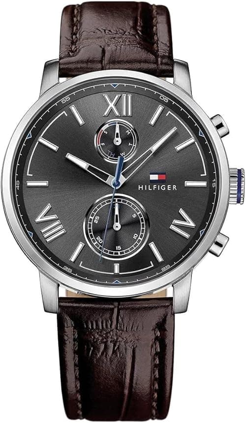 Tommy Hilfiger Men's Black Dial Leather Band Watch - 1791309 on Amazon.ae - Price Tracker