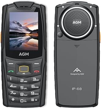 AGM M6 Rugged Mobile Phone, 4G Basic Feature Phone Unlocked, Waterproof/Drop-Proof, IP68/69K,Large Buttons | Large Font, 109dB Powerful Speaker, Dual SIM Cards, 48+128MB, 2500mAh على Amazon.ae - متتبع الأسعار