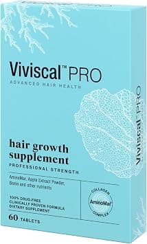 Viviscal PRO Hair Growth Supplement for Men & Women Supports Thinning Hair, Promotes Thickness & Fullness with Marine Complex, Iron, Zinc & Vitamin C, 60 Tablets (Packaging May Vary) - Best Deal Finder