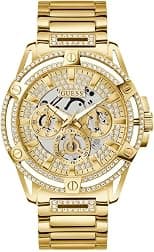 GUESS US Men's Gold-Tone Rhinestone Cut-Through Watch - Best Deal Finder