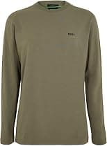 BOSS Men's Long Sleeve Stretch Cotton T-Shirt with Contrast Logo - Best Deal Finder