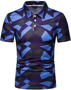 تنورة Skirt Dress Men Shirt Business Slim Fit Summer Fashion Short Sleeve Stripe Painting Large Size Casual Top Blouse Super Premium Shirts,Size:M,Colour:I-dark Blue (Color : H-blue, Size : S) on Amazon.ae - Price Tracker