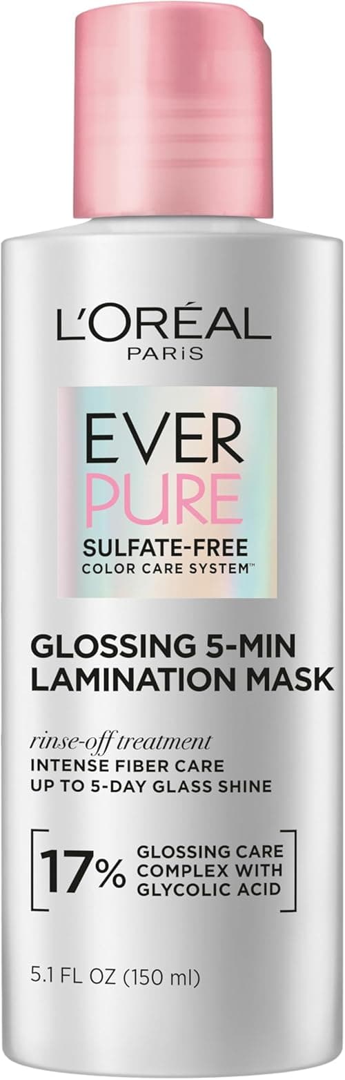 L'Oreal Paris Glossing Lamination Hair Mask with Glycolic Acid, Hair Treatment for Lasting Shine and Smoothness for Dull, Dry Hair, EverPure, 5.1 Fl Oz on Amazon.ae - Price Tracker