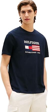 Tommy Hilfiger mens Short Sleeve Cotton Graphic T-shirts With Embroidered Flag Logo Short Sleeve Cotton Graphic T-shirts With Embroidered Flag Logo (pack of 1) on Amazon.ae - Price Tracker