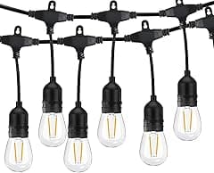 49FT Outdoor LED String Lights with 15Pcs +1 Spare 2W S14 LED Bulbs, Heavy Duty Waterproof Garden String Festoon Lights for Wedding Yard Decking Patio - Amazon.ae Price Tracker