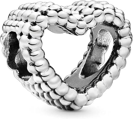 Pandora Signature Women's Sterling Silver Beaded Heart Bracelet Charm on Amazon.ae - Price Tracker