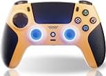 CAWOOSOO Yellow Wireless Controller Compatible for PS5/Pro/Slim/PC, Gradient Color RGB mode & haptic feedback & 1000 mAH battery & 3.5mm Audio Jack & Speaker - متتبع أسعار Amazon.sa