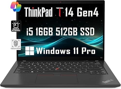 Lenovo ThinkPad T14 Gen 2 14" FHD (Intel 4-Core i5-1135G7, 16GB RAM, 512GB SSD, UHD Graphics) IPS Business Laptop, Backlit, Fingerprint, 2 x Thunderbolt 4, Webcam, Win 11 Pro, Black (Renewed) on Amazon.ae - Price Tracker