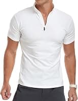 YTD Men's Long/Short Sleeve Polo Shirts Quarter-Zip Casual Slim Fit Mock Neck Basic Designed Cotton Shirts - Best Deal Finder
