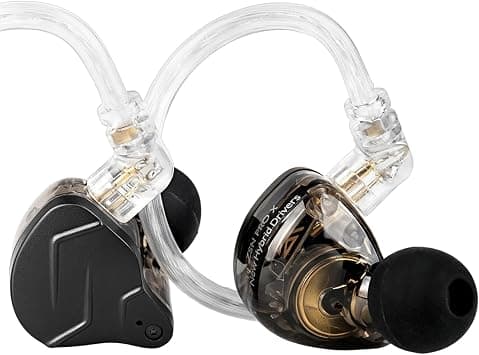 KZ ZSN Pro X in Ear Monitor, Wired Gaming Earbuds, HiFi KZ in Ear Headphones with Hybrid Dual Driver 1ba 1dd High Fidelity Musicians IEM Earphones with Detachable Tangle-Free Cable (with mic, Black) - متتبع أسعار Amazon.sa