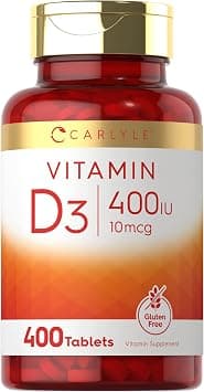 Carlyle Vitamin D3 | 400iu (10mcg) | 400 Tablets | Value Size | Vegetarian, Non-GMO, and Gluten Free Formula | Vitamin D Supplement | on Amazon.ae - Price Tracker