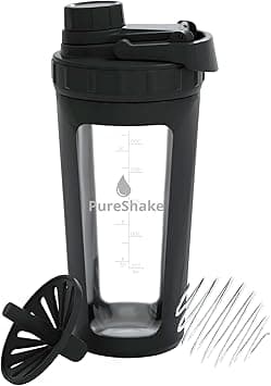 Glass Shaker Bottle for Protein - Odorless, BPA Free, Leak-Proof - 20 OZ | Graduated Ideal Fitness, Milkshake and Smoothies - Amazon.ae Price Tracker