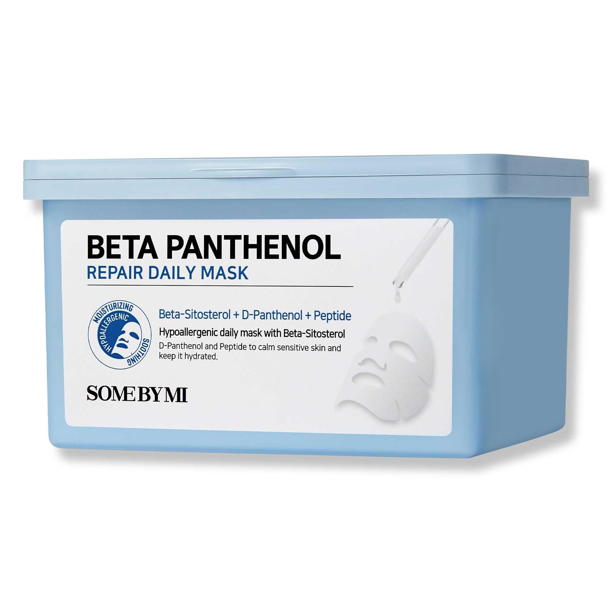 Some By Mi Beta Panthenol Repair Daily Mask, 30 sheets With Beta-Sitosterol + D-Panthenol + Peptide | To Calm & Hydrate Sensitive Skin on Amazon.ae - Price Tracker
