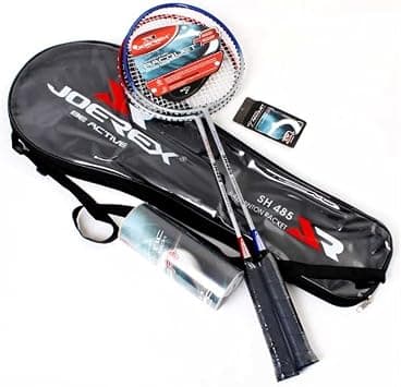 Joerex Badminton Racket Set 2 Pcs, Aluminum Carbon Badminton Racket with Shuttlecock 3 Pcs, With Bag Badminton Kit, Black - متتبع أسعار Amazon.sa