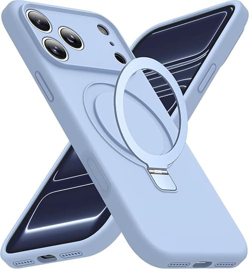 ELEPIK for iPhone 18 Pro Max/iPhone 17 Pro Max Case with Adjustable Ring Stand [Premium Liquid Silicone Material] [Compatible with MagSafe] [Wireless Charging Compatible] Phone Case, Light Blue على Amazon.ae - متتبع الأسعار