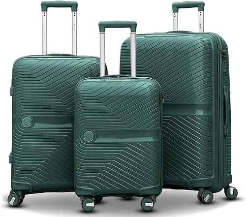 Hard Case 3 Piece Set (20/24/28 Inch) Luggage Lightweight Durable Wheeled Unbreakable Dark Green Suitcase, Secured Lock on Amazon.ae - Price Tracker