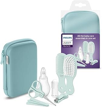Philips Avent Baby Care Kit - Starter Kit with 9 Accessories: Nail Clippers, Scissors, 3 Nail Files, Comb, Hair Brush, Nasal Aspirator and Finger Toothbrush (Model SCH401/00) on Amazon.ae - Price Tracker