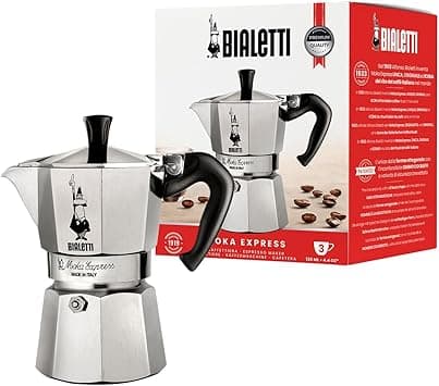 Bialetti 3-Cup Silver Stovetop Espresso Maker – Classic Italian Style, Durable Aluminum Construction, Compact Design for Rich Coffee Brewing at Home on Amazon.ae - Price Tracker