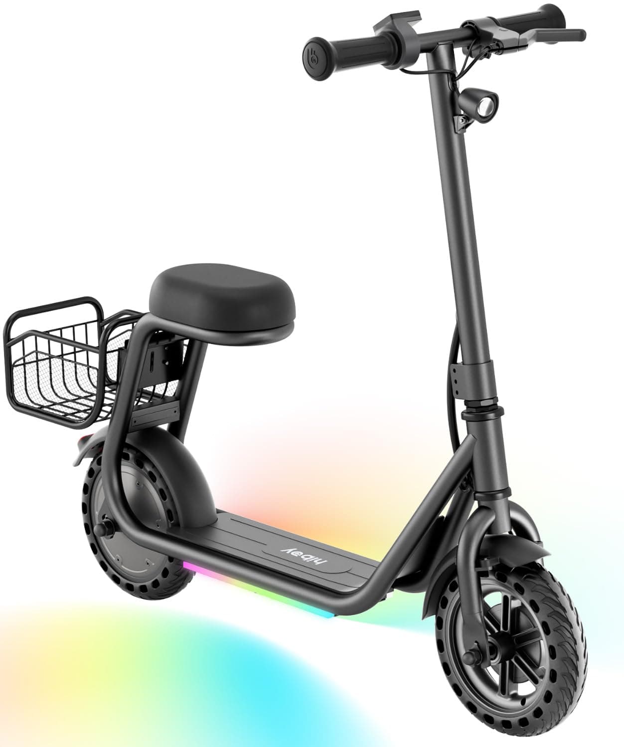 Hiboy Q2 Lite Kids Electric Scooter with Seat, Safe Adjustable 3-Speed Modes, Up to 15KM/H & 8KM Range, 8.5" Solid Tires, with LED Lights and Storage Basket for Ages 4-10, UL Certified on Amazon.ae - Price Tracker