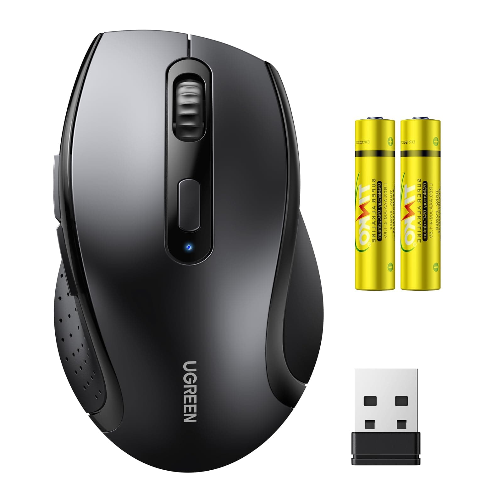 UGREEN Wireless Mouse With 2*AAA Battery, Ergonomic 2.4GHz Cordless Computer Mouse 1600DPI, Silent Mice 6 Buttons for PC, Laptop, MacBook Pro/Air, Chromebook, Tablet, Full Size Black Battery Included on Amazon.ae - Price Tracker