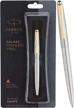 Parker Galaxy Stainless Steel Gold Trim Ball Pen on Amazon.sa - Price Tracker
