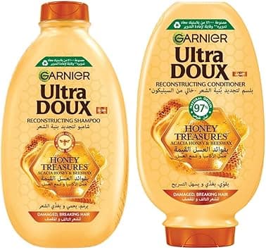 Garnier Ultra Doux Honey Treasures Repairing Shampoo, 400 ml + conditioner 360 ml on Amazon.ae - Price Tracker