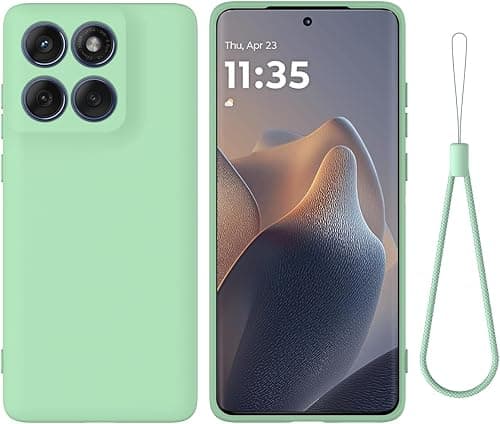Gruattreay Case for Motorola Moto G67 5G/Moto G77 5G, Liquid Silicone Case with Microfiber Lining, Soft Rubber Gel TPU Shockproof Protective Back Cover with Lanyard Strap (Green) على Amazon.ae - متتبع الأسعار