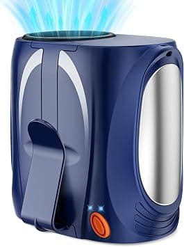 AI Portable Waist Fan, 6-Speed 16000RPM Strong Turbo Airflow, 40H Max Cooling Battery Powered Personal Fan Rechargeable, Hands-Free for Work, Outdoor, Travel, Gift for Men - Blue على Amazon.ae - متتبع الأسعار