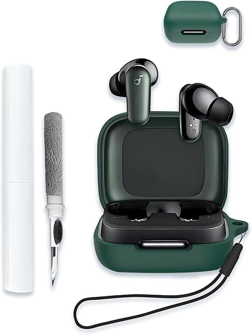 Case for Soundcore by anker R50i NC Earbuds, Soft Silicone Protective Portable Scratch Shock Resistant Hard Shell with Cleaner Kit & Carabiner & Lanyard,Green on Amazon.ae - Price Tracker