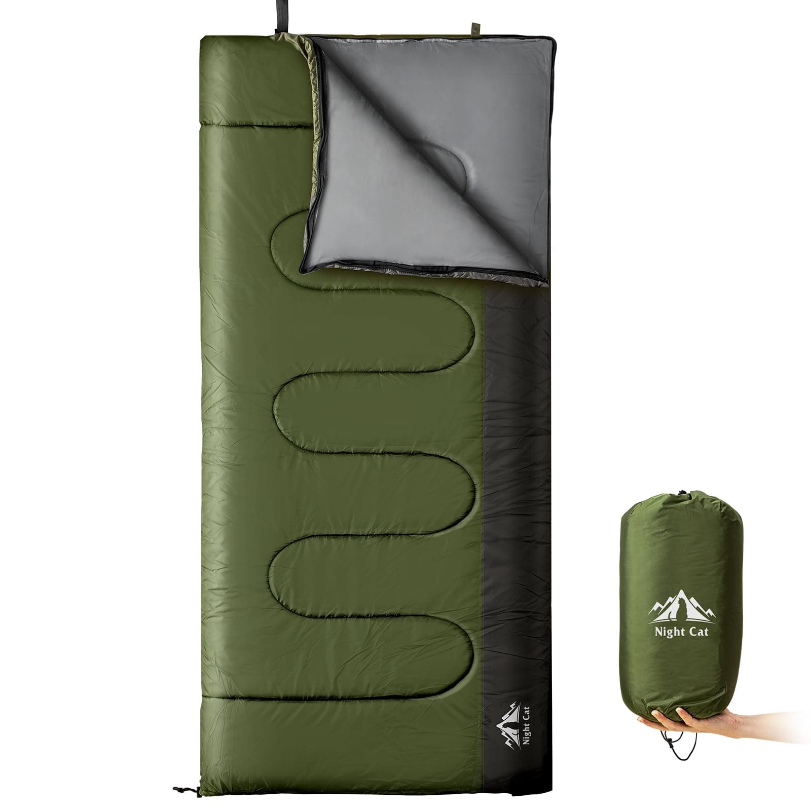 Night Cat Camping Sleeping Bag for Adults 3 Seasons Portable Lightweight Backpacking Hiking Traveling Indoor Outdoor Temperature 5-15℃ 2.6x6.3ft Switch to a Quilt or Blanket on Amazon.ae - Price Tracker