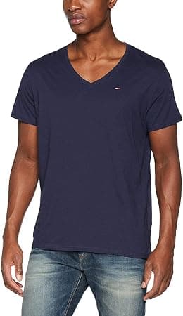 Tommy Jeans Mens TJM Original Jersey V Neck Knit Tops - Best Deal Finder