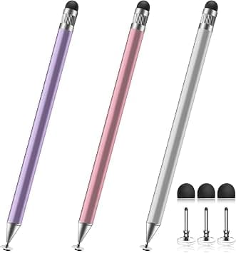 T Tersely 3 Pack 2 in 1 Touch Screen Stylus Pen Rose Gold+Purple+Silver على Amazon.ae - متتبع الأسعار