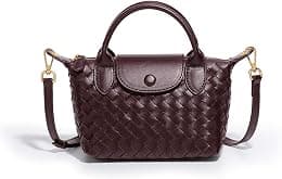 Mini Small Size Braided Luxury Leather Women's top Handle Handbag Fashion Travel Daily Satchel - Best Deal Finder