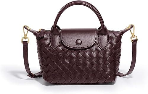 Mini Small Size Braided Luxury Leather Women's top Handle Handbag Fashion Travel Daily Satchel على Amazon.ae - متتبع الأسعار
