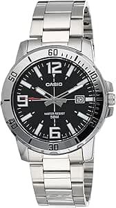 Casio Men's Watch - MTP-VD01D-1BVUDF Black Dial, Silver Band on Amazon.ae - Price Tracker