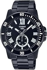 Casio Men Watch Analog Black Dial Black ion Plated Case Stainless Steel Band - متتبع أسعار Amazon.sa
