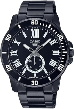 Casio Men Watch Analog Black Dial Black ion Plated Case Stainless Steel Band - متتبع أسعار Amazon.sa