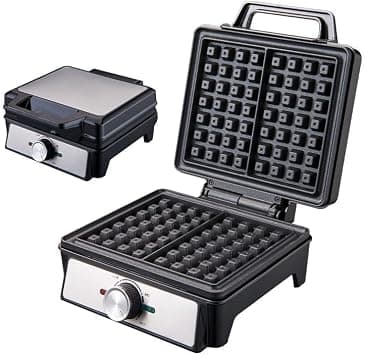 Waffle Maker, Extra Large Stainless Steel Kitchen Appliance, Adjustable Temperature Control, with Nonstick Waffler Iron Plates, Makes 2 Fluffy Waffles, for Family Breakfast على Amazon.ae - متتبع الأسعار
