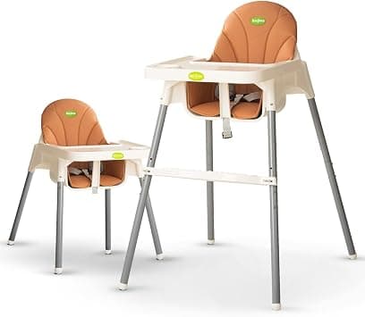 Baybee Baby High Chair for Feeding 2 in 1 Adjustable Baby Feeding Chair with 2 Height Adjustable, Footrest, Tray, Mobile Stand, 3 Point Safety Belt | Kids High Chair for 6 Months to 3 Years (White) on Amazon.ae - Price Tracker