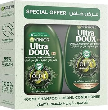 Garnier Ultra Doux Mythic Olive Replenishing Shampoo, 400 ml + conditioner 360 ml on Amazon.ae - Price Tracker