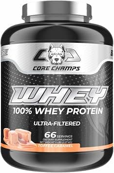 Core Champs Whey Protein Powder | 100% Ultra Filtered Whey | 25g Protein + All Essential Amino Acids | for Strength & Lean Muscle | 5 Pounds (Toffee Caramel) on Amazon.ae - Price Tracker