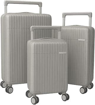 3 Piece Luggage Set 20/24/28 Inch Hard Shell Spinner Suitcases | Expandable & Lightweight Trolley Luggage Set with 360° Wheels and Wide Handle – Beige on Amazon - Best Deal Finder