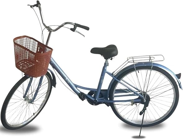 City Bike 26 Inch Ladies' Single Speed | Classic Cruiser Bicycle with Basket | Youth &amp; Adult Commuter | Sky Blue on Amazon.ae - Price Tracker