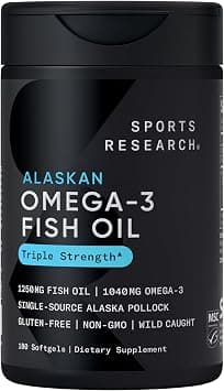 Sports Research Sports Research, Omega-3 Fish Oil, Triple Strength, Triglyceride Form, 1250 mg, 180 Softgels - Amazon.ae Price Tracker