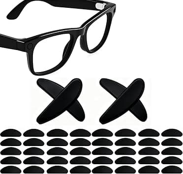 10 Pairs Silicone Eyeglass Nose Pads for Ray-Ban Meta Wayfarer RW4006 RW4008 and Gen 2 RW4012 53mm 50mm Replacement Adhesive Nose Bridge Pads for Smart Glasses Black and Transparent على Amazon.ae - متتبع الأسعار