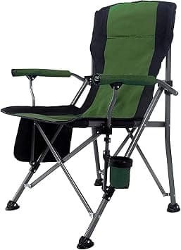 HJB VISSO Outdoor Portable Camping Chair, Lightweight Folding Camping Chair, Heavy Duty Support 145KG, High Back Padded Lawn Chair with Arm Rest Cup Holder and Portable Carrying Bag on Amazon.ae - Price Tracker