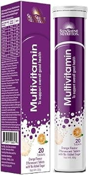 Sunshine Nutrition Multivitamins Effervescent 20 Tablets | To Support Good Health | No Added Sugar | Orange Flavor on Amazon.ae - Price Tracker