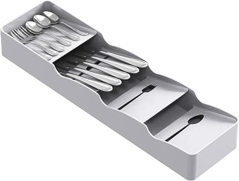 Lifewit Small Flatware Drawer Organizer, Compact Narrow Silverware Tray for Kitchen Drawers, Plastic Cutlery Holder for Spoons, Forks, Knives – Fits Small & Slim Kitchen Drawers, Gray على Amazon.ae - متتبع الأسعار